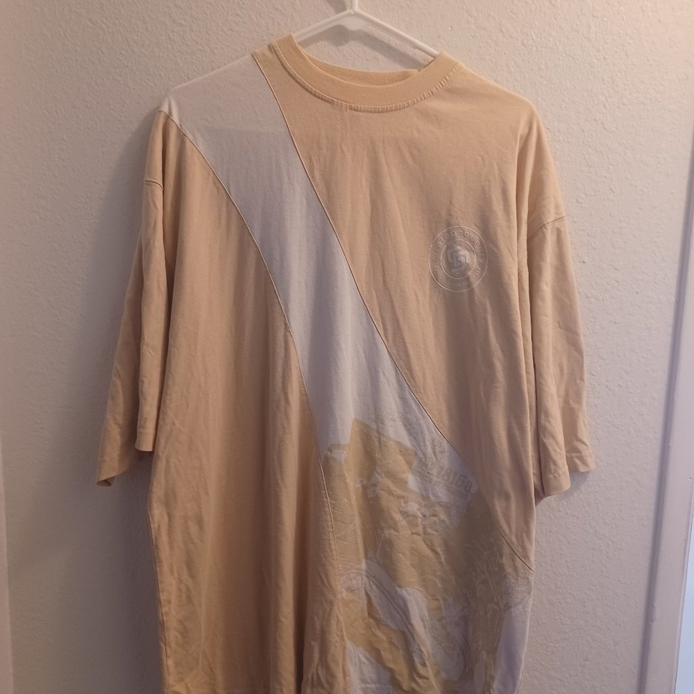 State Property Mens Shirt - L - Cream/Tan